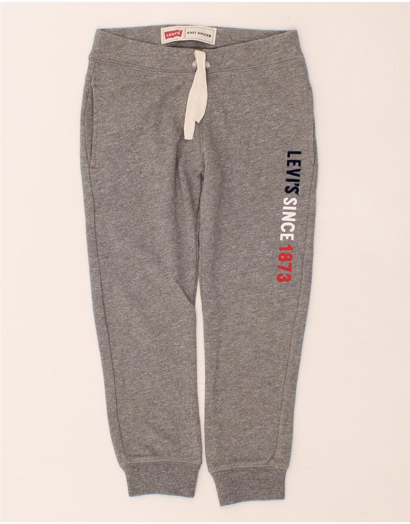 LEVI'S Boys Graphic Tracksuit Trousers Joggers 7-8 Years Grey Cotton Vintage Levi's and Second-Hand Levi's from Messina Hembry 