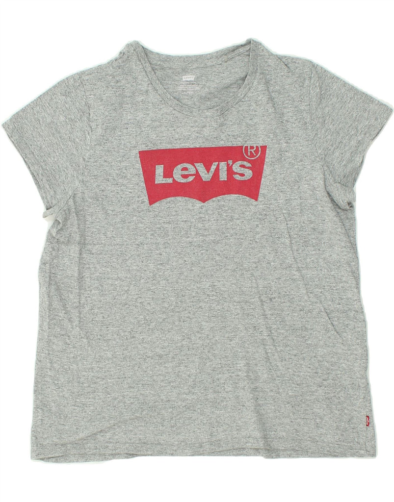 LEVI'S Womens Graphic T-Shirt Top UK 18 XL Grey Cotton | Vintage Levi's | Thrift | Second-Hand Levi's | Used Clothing | Messina Hembry 