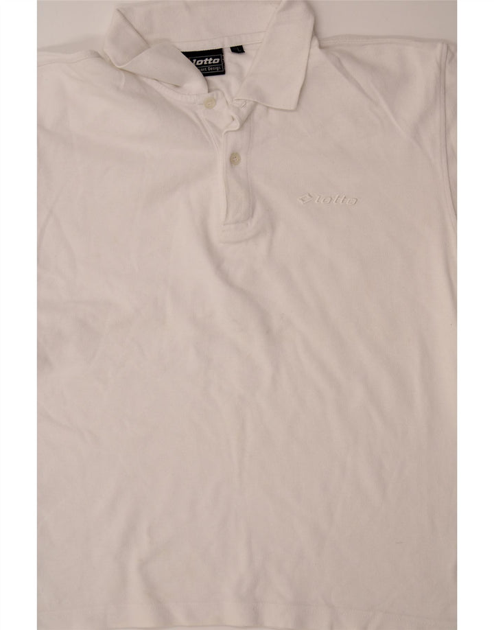 LOTTO Mens Polo Shirt XL White Vintage Lotto and Second-Hand Lotto from Messina Hembry 