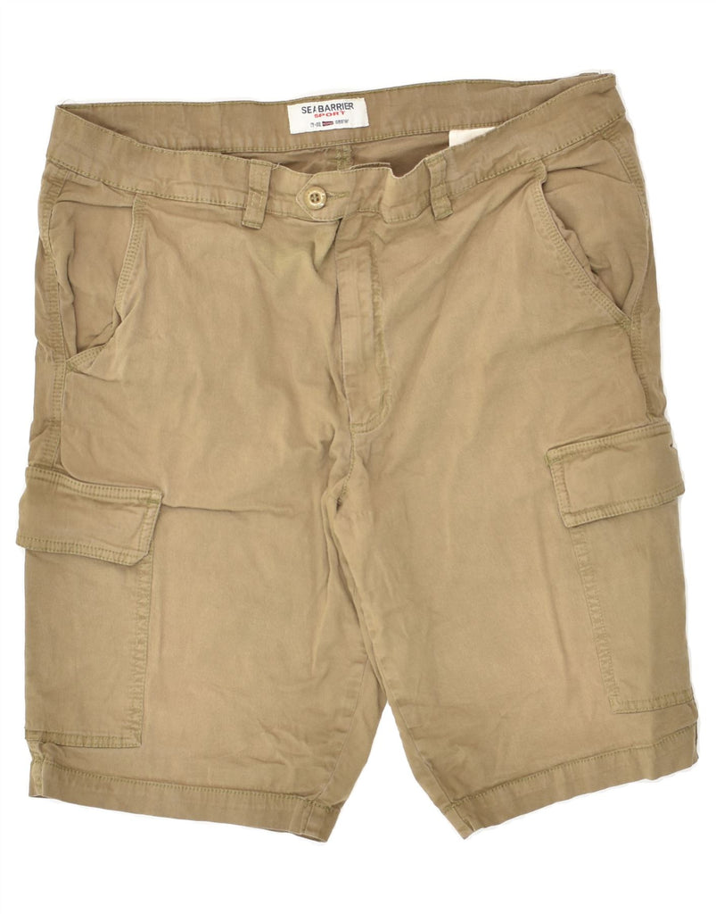 SEA BARRIER Mens Cargo Shorts IT 58 4XL W38 Beige Cotton | Vintage Sea Barrier | Thrift | Second-Hand Sea Barrier | Used Clothing | Messina Hembry 