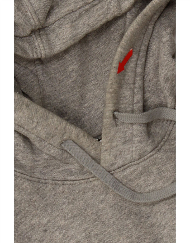 Nike Mens Graphic Hoodie Jumper Medium Grey Flecked Cotton