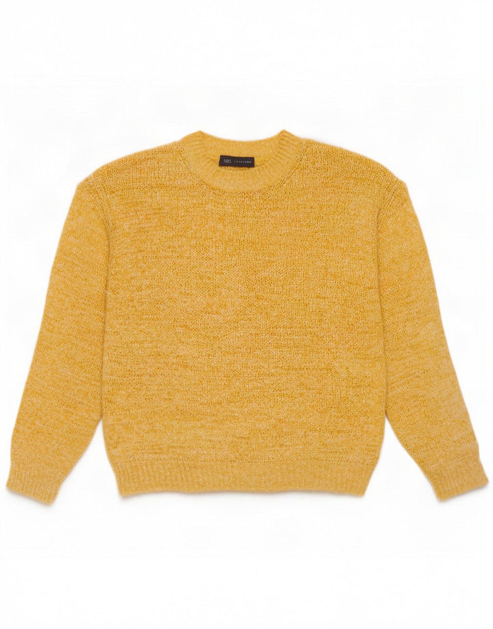 Marks & Spencer Womens Crew Neck Jumper Sweater UK 14 Medium Yellow