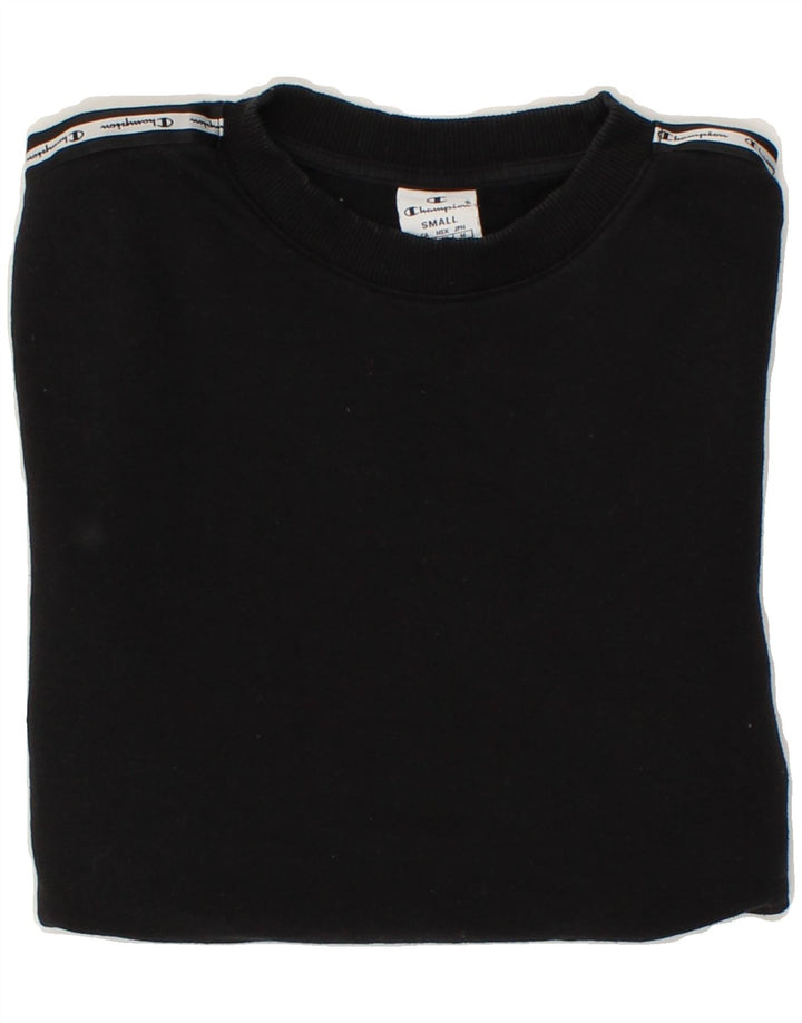 CHAMPION Womens Graphic Sweatshirt Jumper UK 10 Small Black Cotton Vintage Champion and Second-Hand Champion from Messina Hembry 