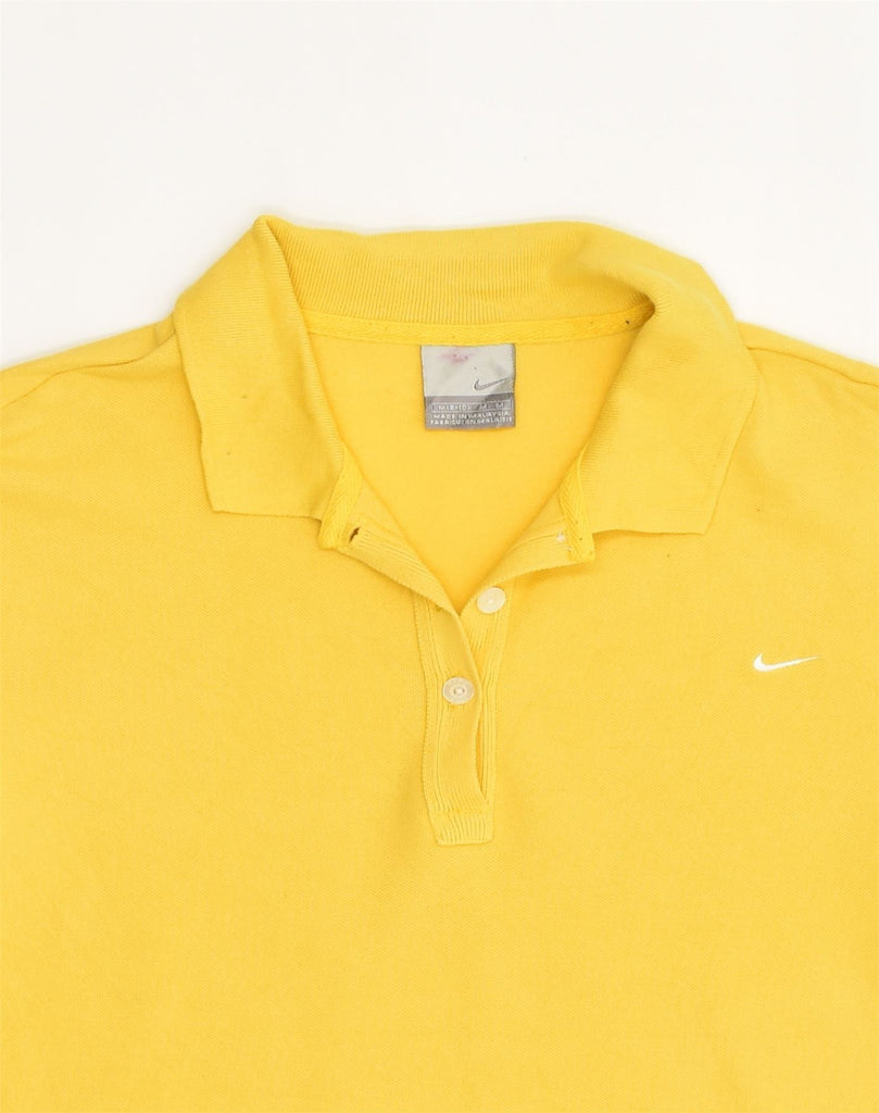 NIKE Girls Polo Shirt 8-9 Years Medium Yellow Cotton | Vintage Nike | Thrift | Second-Hand Nike | Used Clothing | Messina Hembry 