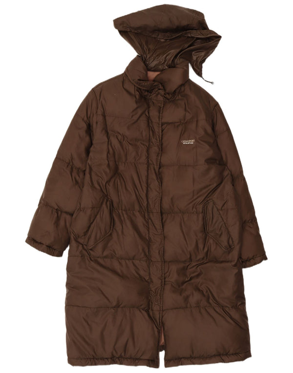 Ciesse Piumini Womens Hooded Padded Coat IT 44 Medium Brown