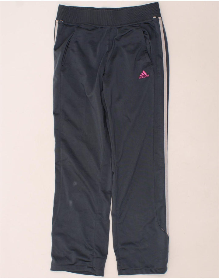ADIDAS Girls Tracksuit Trousers 15-16 Years Navy Blue Polyester Vintage Adidas and Second-Hand Adidas from Messina Hembry 