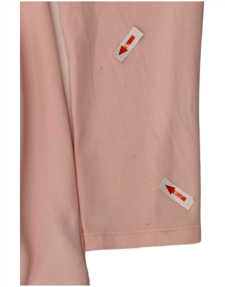 Nike Womens Oversized Graphic Zip Neck Pullover Tracksuit Top UK 6 XS Pink