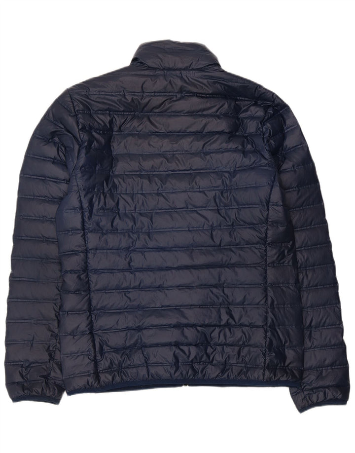 ADIDAS Mens Padded Jacket UK 38 Medium Navy Blue Polyester