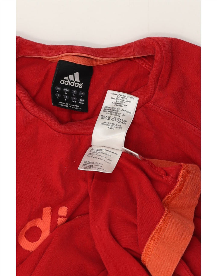 ADIDAS Mens Graphic T-Shirt Top Large Red Cotton