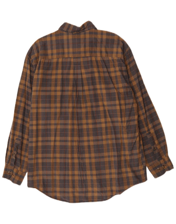 Timberland Mens Shirt Medium Brown Check Cotton
