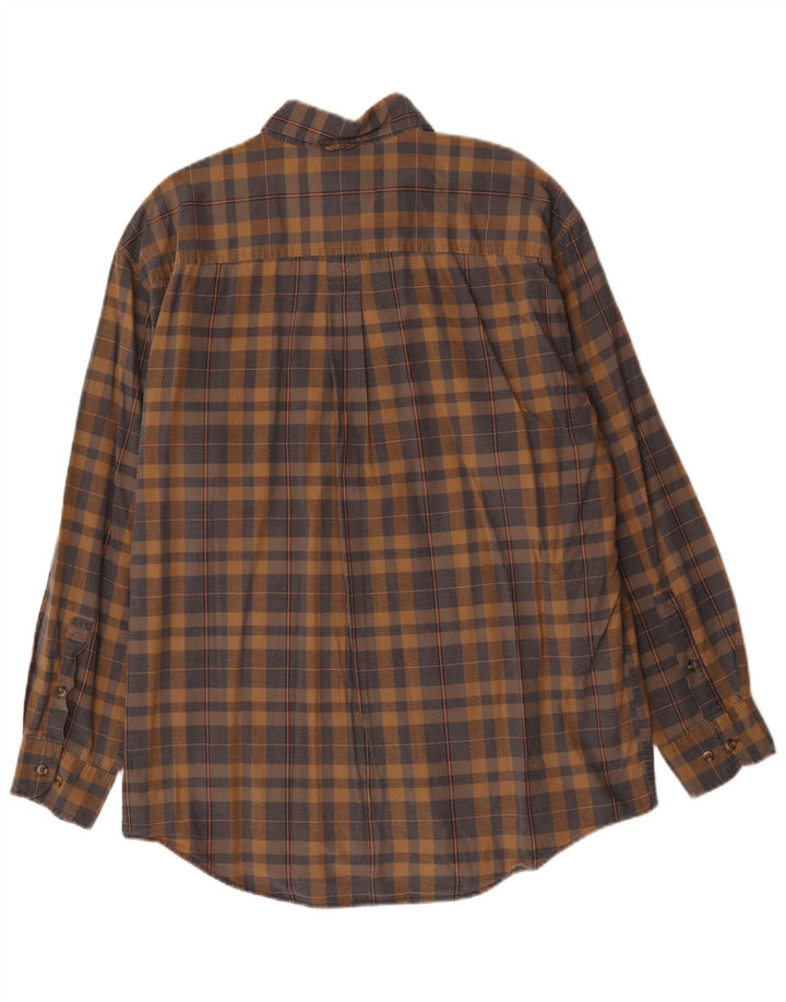 Timberland Mens Shirt Medium Brown Check Cotton