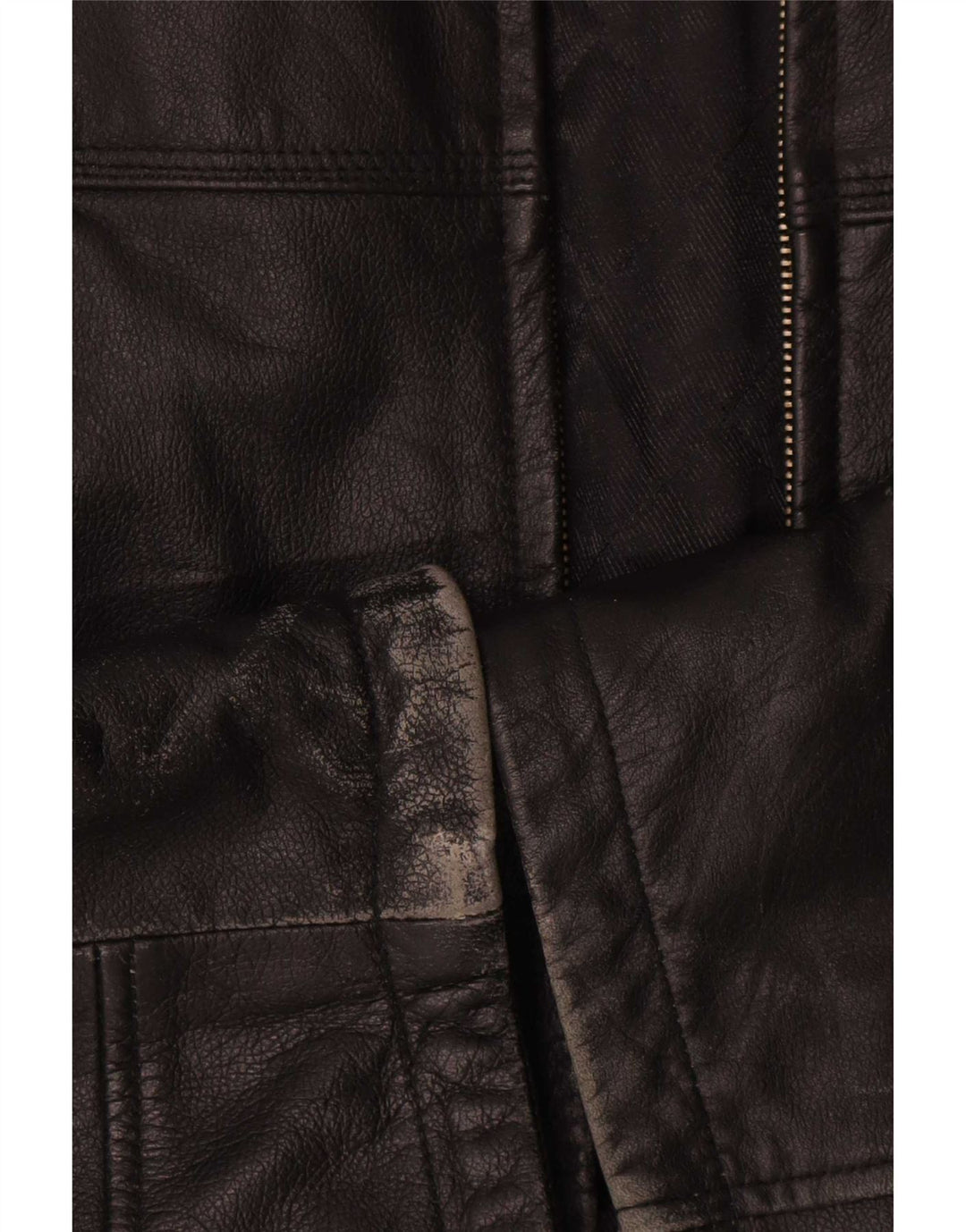 Vintage Mens Leather Jacket IT 54 XL Black