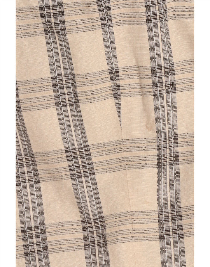 Zara Mens Double Breasted Blazer Jacket UK 38 Medium Beige Check Acetate