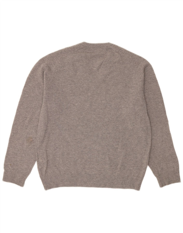 Marks & Spencer Mens Regular Fit V-Neck Jumper Sweater Medium Grey