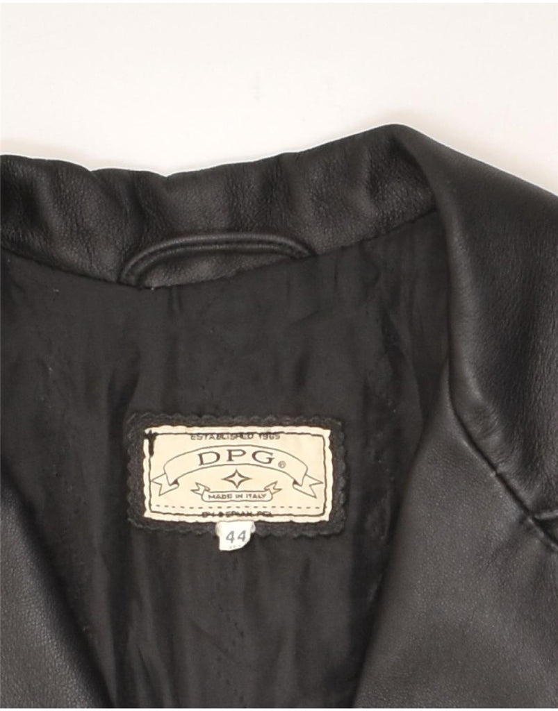 VINTAGE Womens Leather Coat IT 44 Medium Black Leather | Vintage Vintage | Thrift | Second-Hand Vintage | Used Clothing | Messina Hembry 