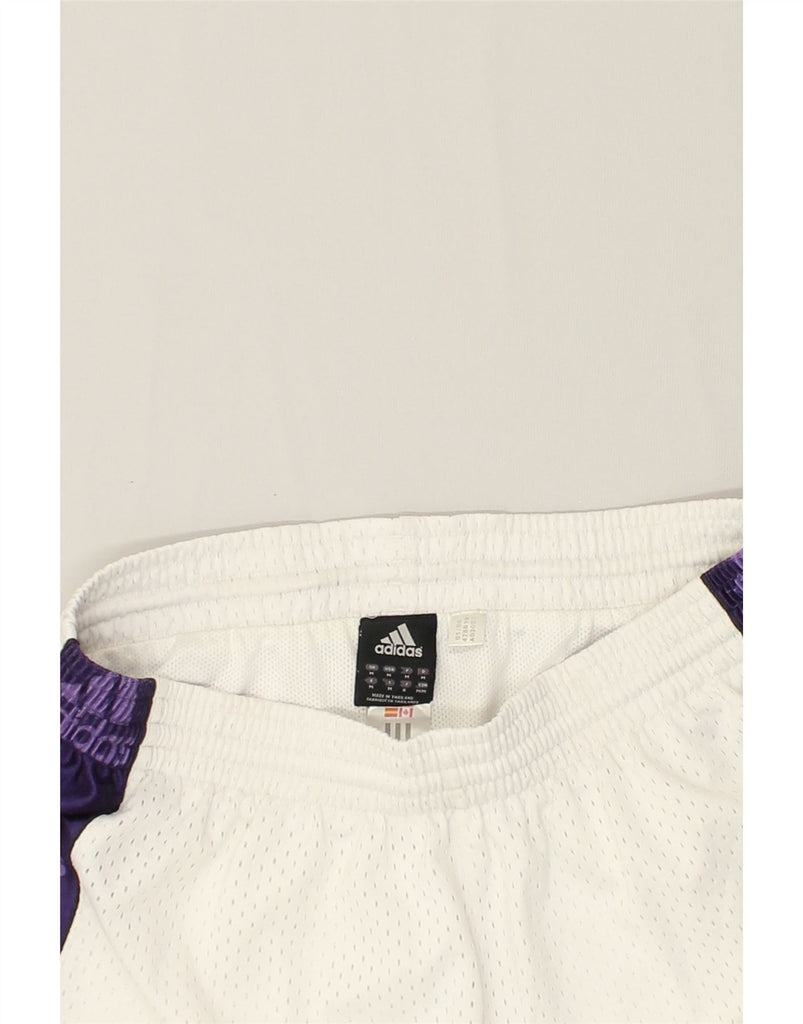 ADIDAS Mens Graphic Sport Shorts Medium White Polyester | Vintage Adidas | Thrift | Second-Hand Adidas | Used Clothing | Messina Hembry 