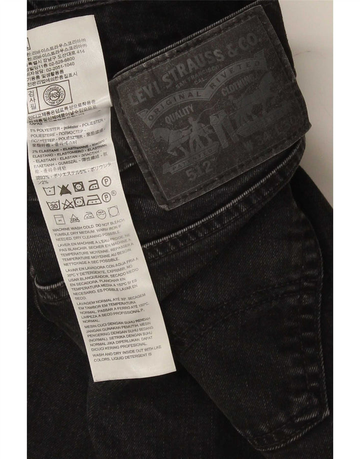 Levi's Mens 512 Slim Tapered Jeans W34 L30 Black Cotton