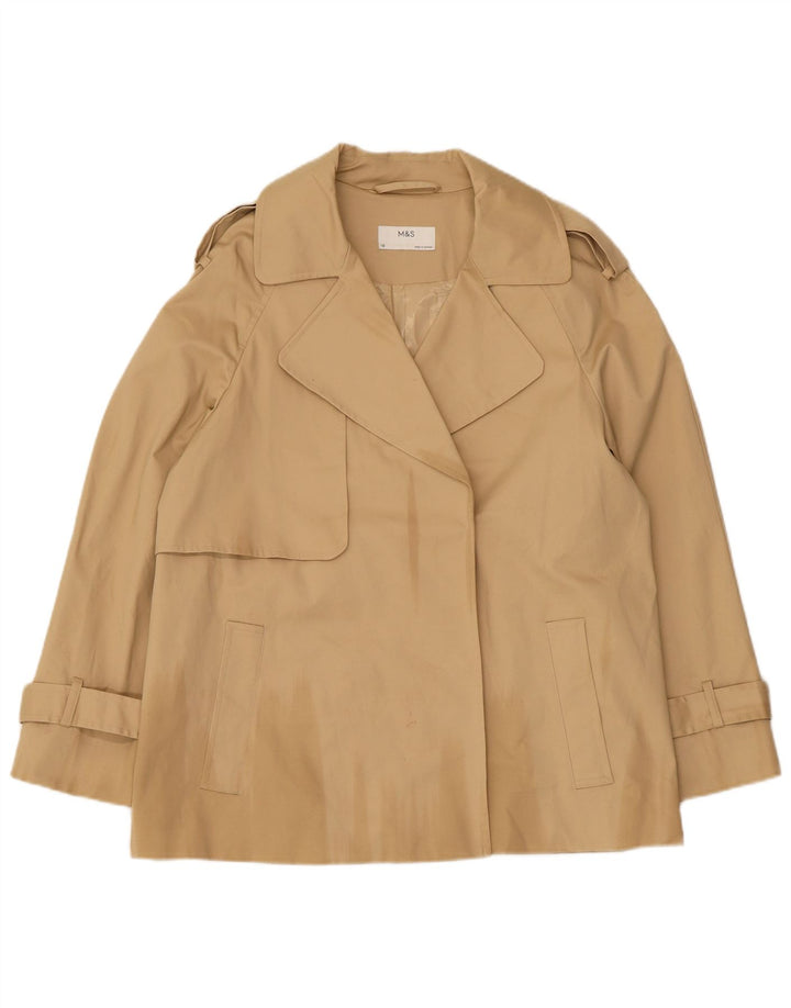 Marks & Spencer Mens Trench Coat UK 10 Small Beige Cotton