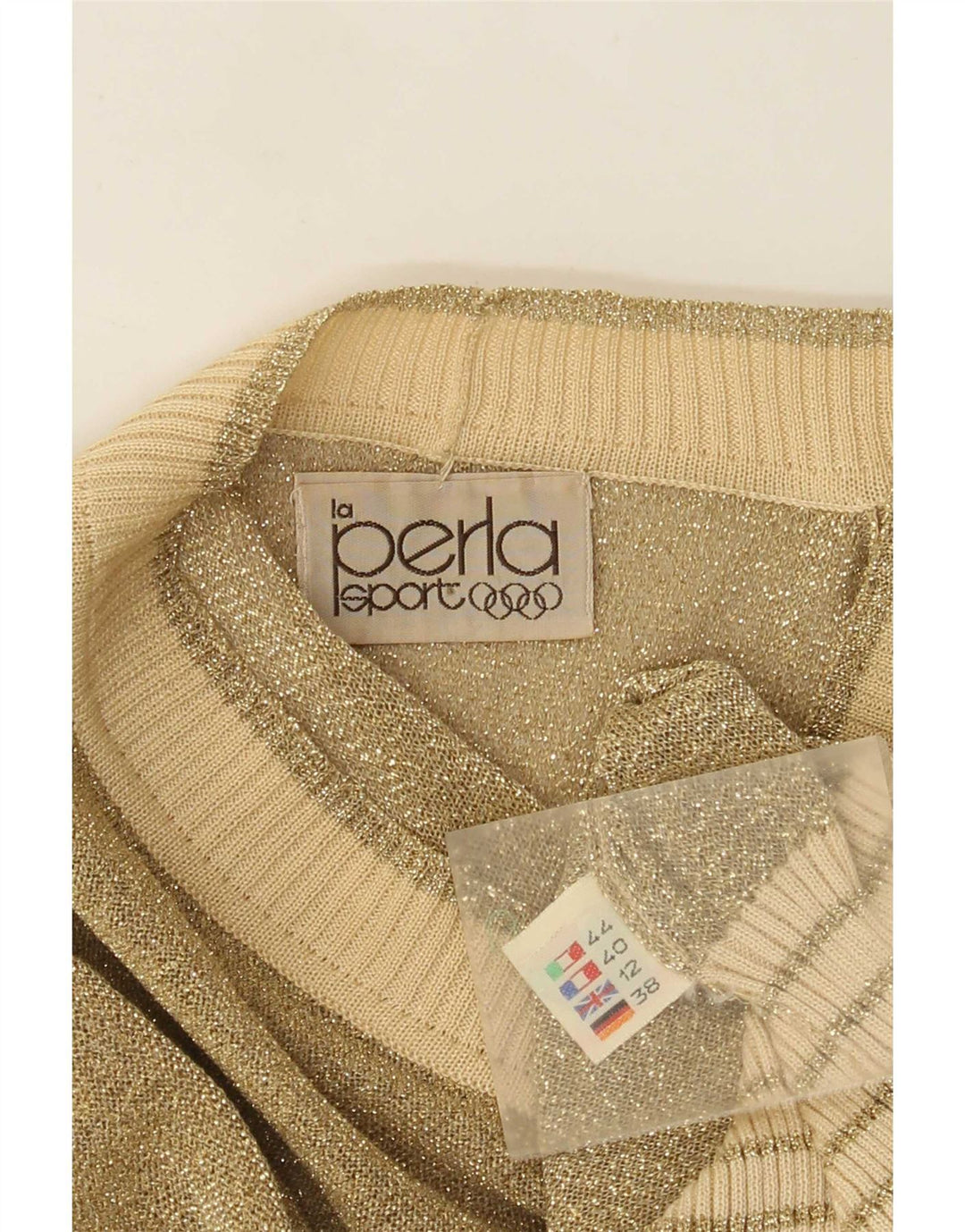 La Perla Womens Cardigan Sweater UK 12 Medium Gold Flecked