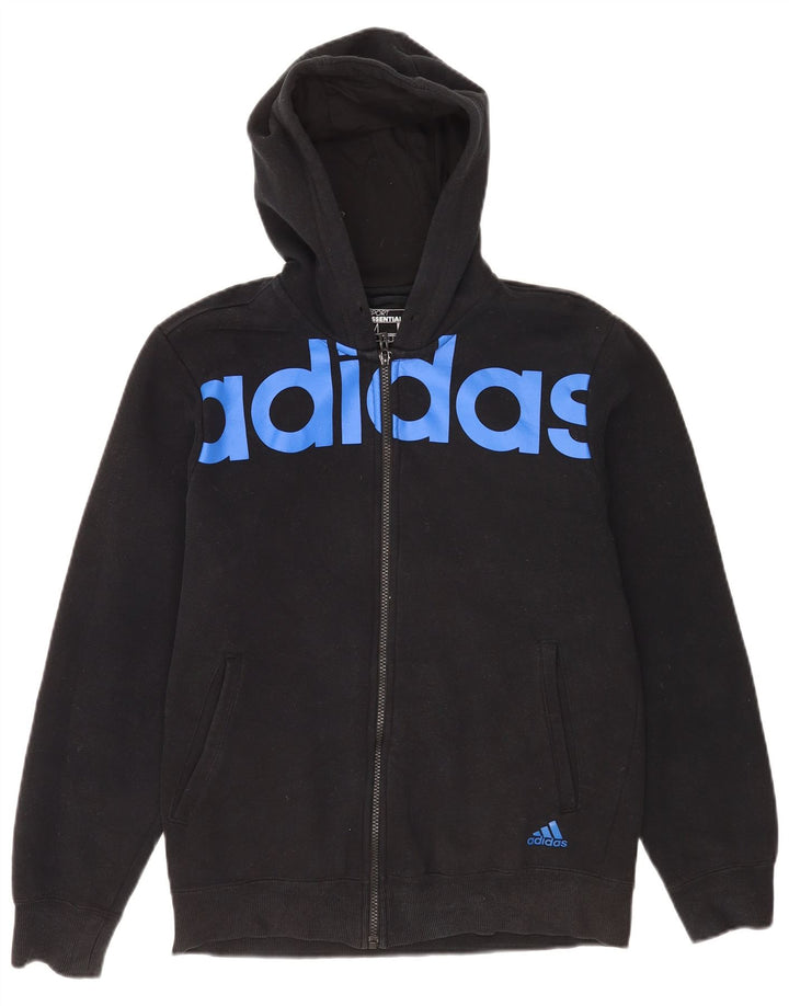 Adidas Mens Graphic Zip Hoodie Sweater Medium Black Cotton