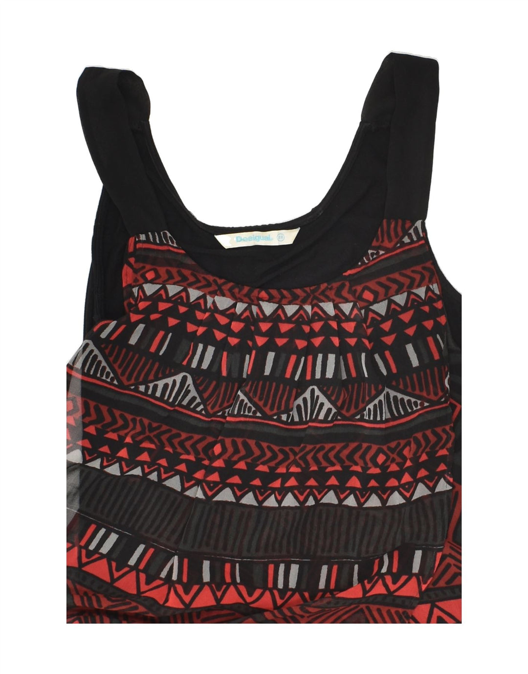 DESIGUAL Womens Asymmetric Sundress EU 36 Small Black Patchwork | Vintage Desigual | Thrift | Second-Hand Desigual | Used Clothing | Messina Hembry 