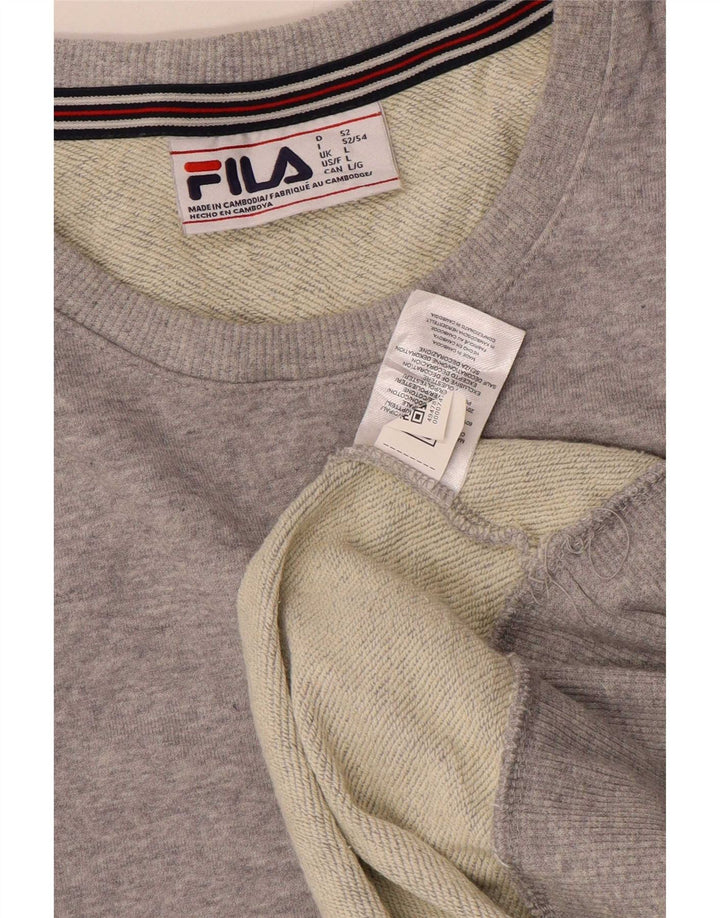 Fila Mens Graphic Sweatshirt Jumper Large Grey Polyester