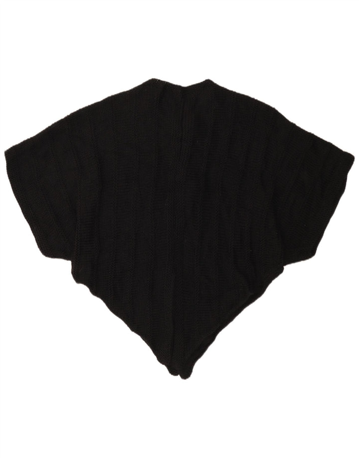 Vintage Womens Asymmetric Poncho Jumper One Size Black