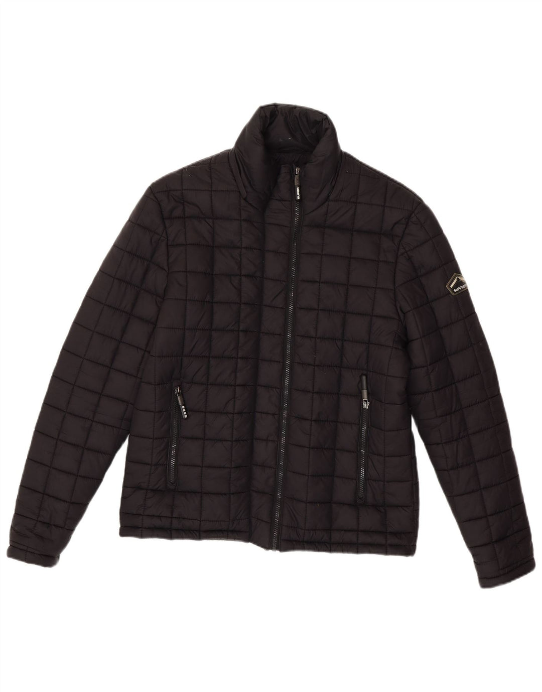 Superdry Mens Padded Jacket UK 40 Large Black Nylon