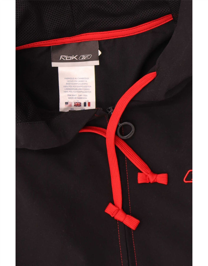 Reebok Womens Hooded Rain Jacket UK 14 Large Black Polyester