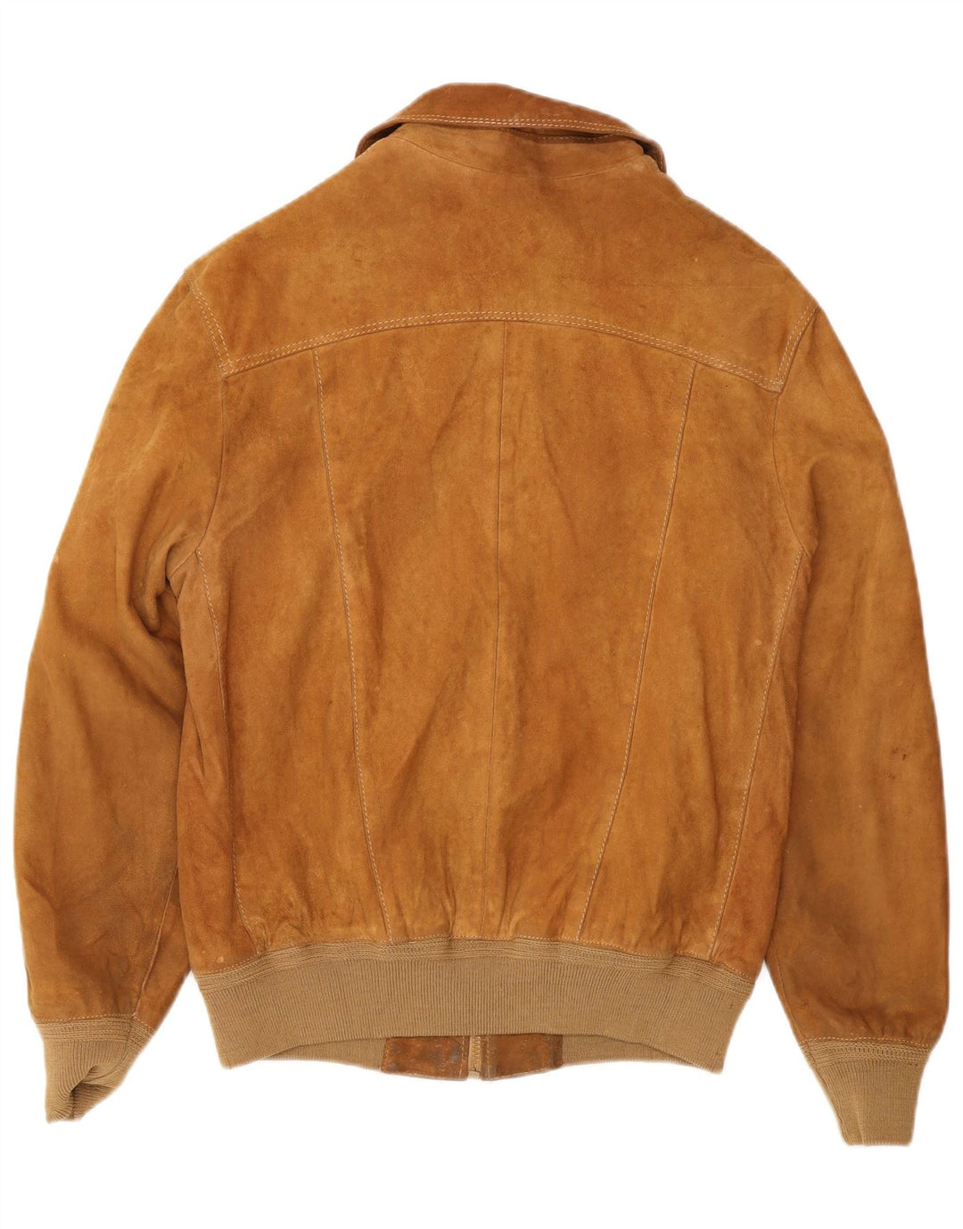 Vintage Mens Suede Bomber Jacket IT 48 Medium Brown