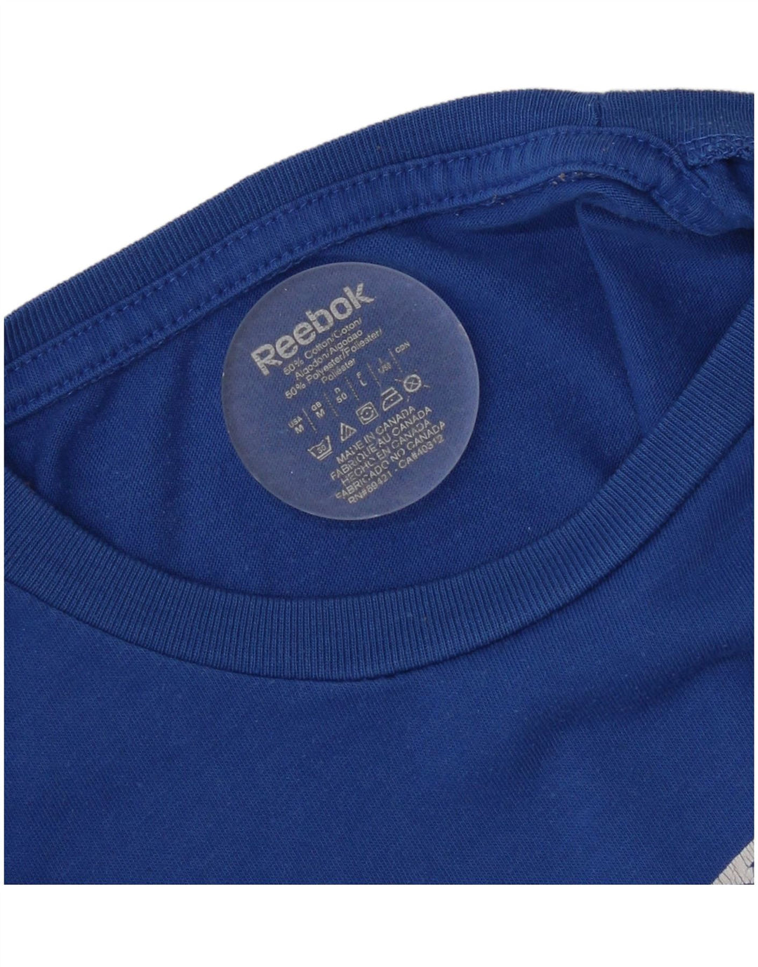 Reebok Mens Graphic T-Shirt Top Medium Blue Cotton