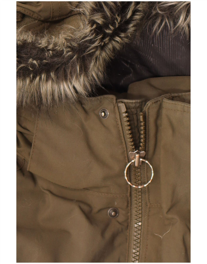 The North Face Mens Hooded Padded Parka Jacket UK 40 Large Khaki Winter