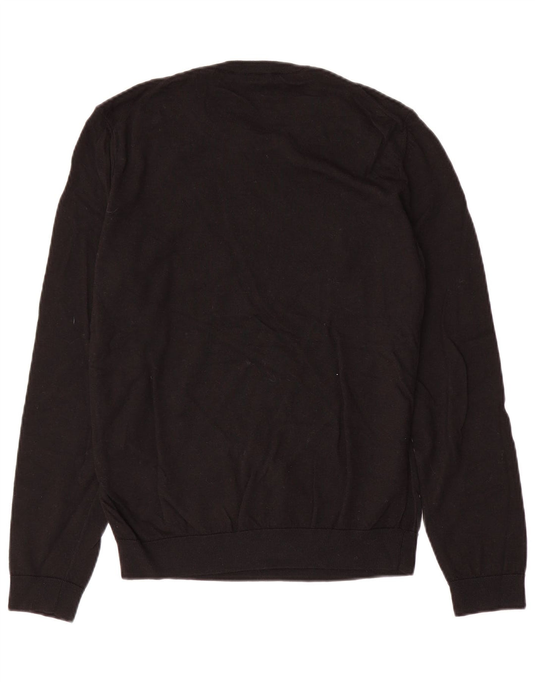 Hugo Boss Mens Crew Neck Jumper Sweater Medium Black Wool