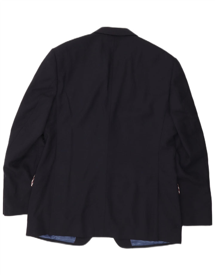 Marks & Spencer Mens 2 Button Blazer Jacket UK 42 Large Navy Blue Wool