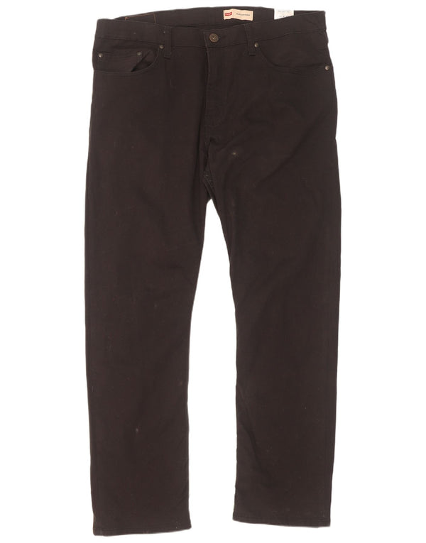 Wrangler Mens Slim Straight Casual Trousers W36 L30 Black Cotton