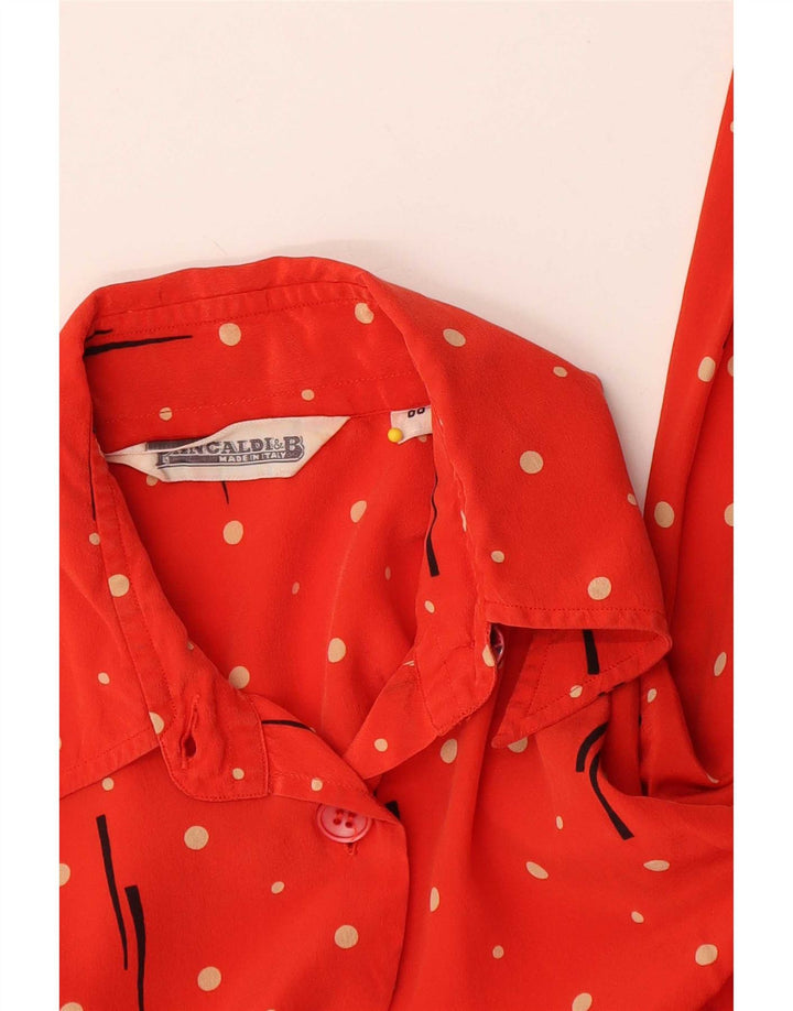 Pancaldi & B Womens Shirt Blouse US 00 2XS Red Spotted