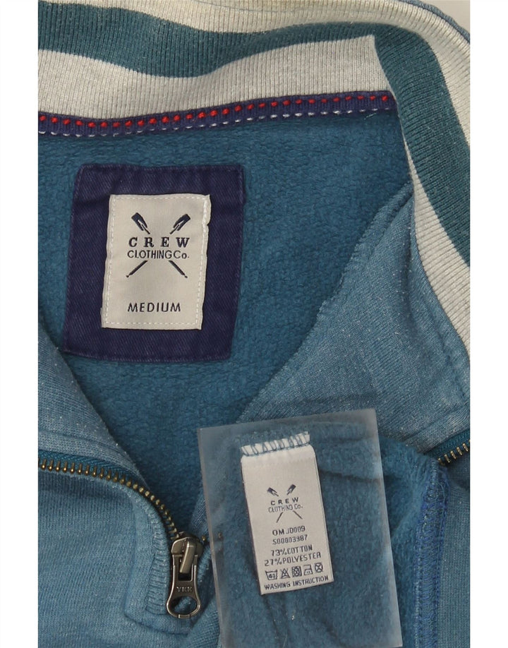 Crew Clothing Mens Zip Neck Sweatshirt Jumper Medium Blue Cotton