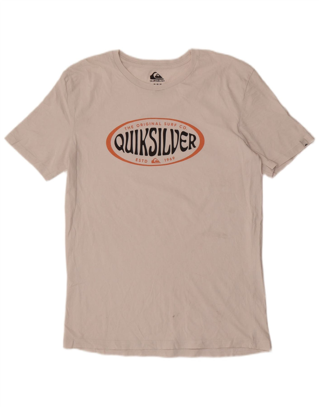 Quiksilver Mens Regular Fit Graphic T-Shirt Top Medium White Cotton