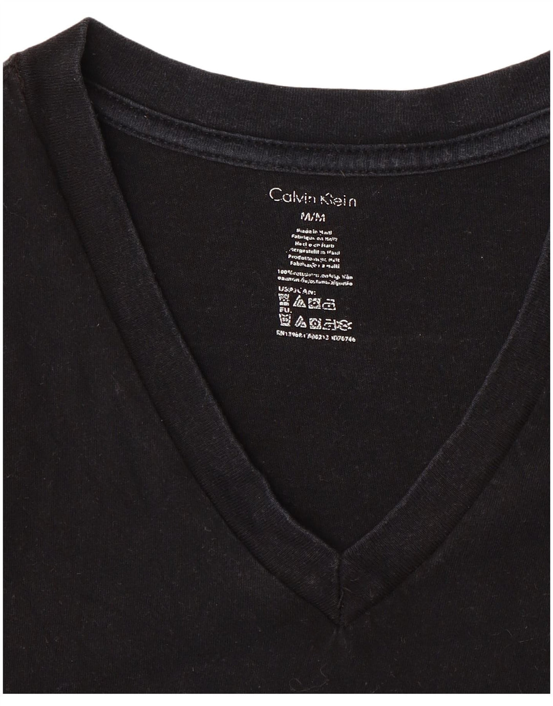 CALVIN KLEIN Mens T-Shirt Top Medium Black Cotton