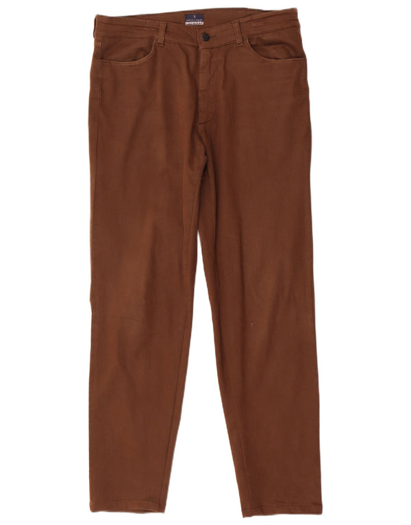 Trussardi Mens Slim Casual Trousers IT 50 Large W32 L30 Brown Cotton