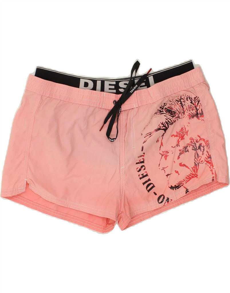 DIESEL Mens Graphic Sport Shorts Large Pink Cotton | Vintage Diesel | Thrift | Second-Hand Diesel | Used Clothing | Messina Hembry 