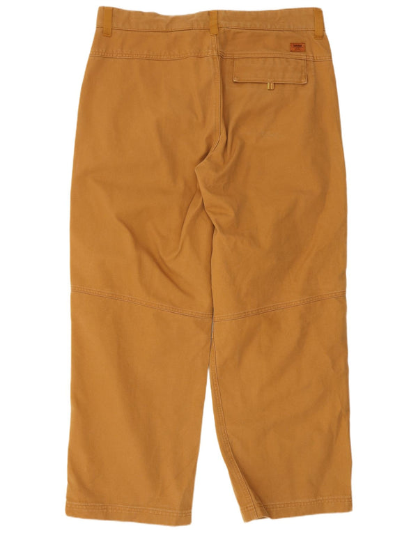 Timberland Mens Straight Chino Trousers W36 L29 Brown Cotton