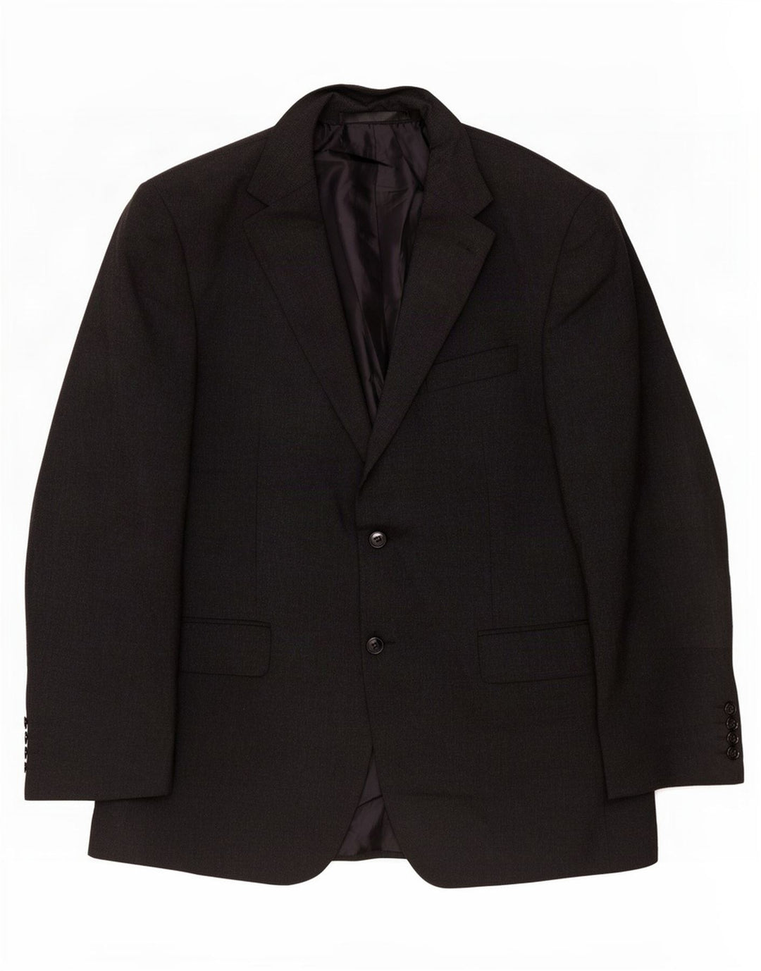 Marks & Spencer Mens 2 Button Blazer Jacket UK 40 Medium Black Polyester