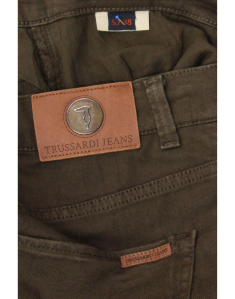 TRUSSARDI Mens Straight Jeans W38 L27 Khaki Vintage Trussardi and Second-Hand Trussardi from Messina Hembry 