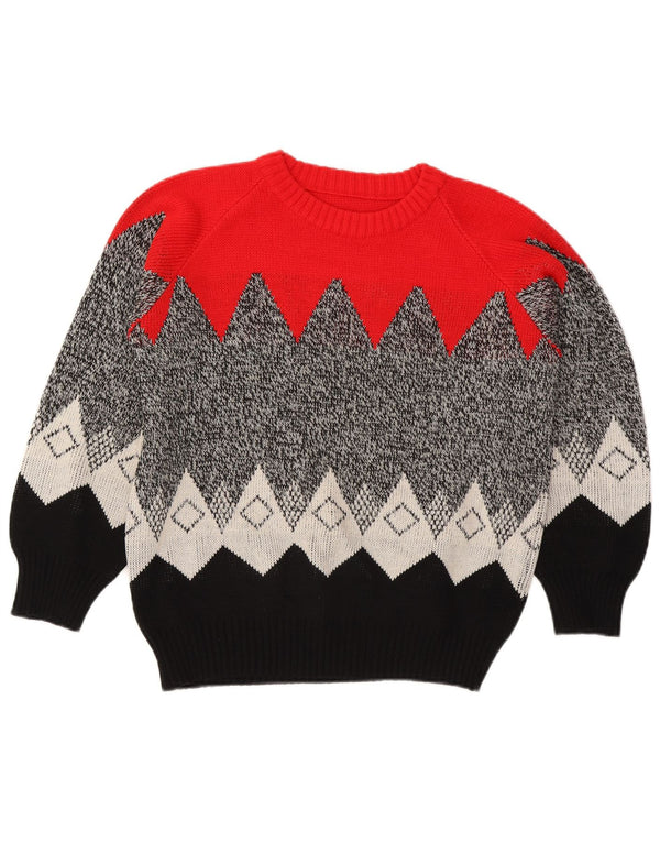 Vintage Womens Crew Neck Jumper Sweater UK 16 Large Multicoloured