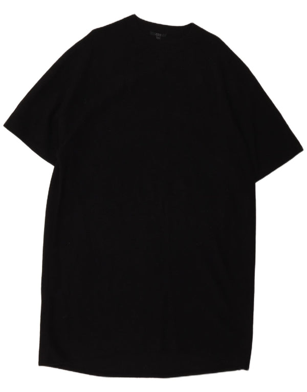 Cos Womens Oversized Short Sleeves Jumper Dress UK 10 Small Black Wool