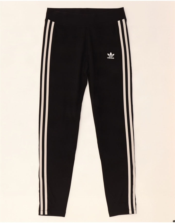 Adidas Womens Leggings UK 14 Medium Black Cotton