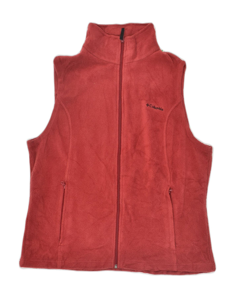 COLUMBIA Womens Fleece Gilet UK 16 Large Red Polyester | Vintage Columbia | Thrift | Second-Hand Columbia | Used Clothing | Messina Hembry 