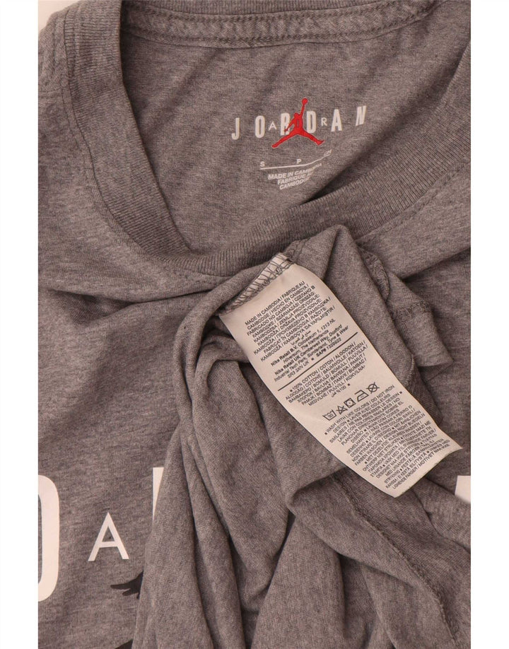 Jordan Mens Graphic T-Shirt Top Small Grey Cotton