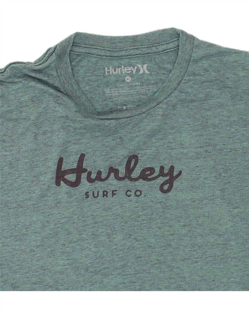 HURLEY Mens Graphic T-Shirt Top XL Green Flecked Polyester | Vintage Hurley | Thrift | Second-Hand Hurley | Used Clothing | Messina Hembry 